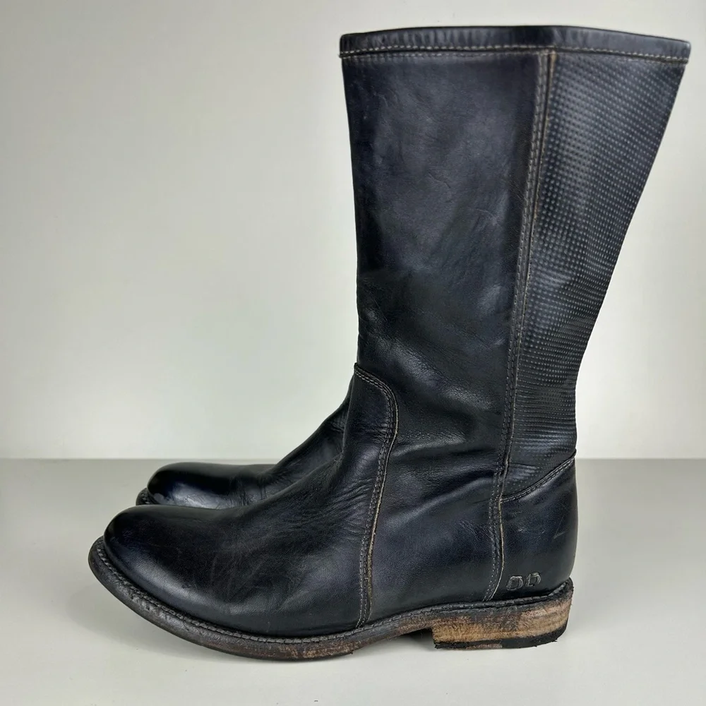 BED STU ANNETTE MOTO COMBAT DISTRESSED MID CALF LEATHER BOOTS SIZE 7 - Picture 2 of 10